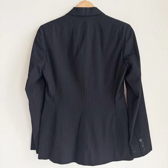 Vintage Ralph Ralph Lauren Double Breasted Pin Striped Navy Blue Blazer 8 - Picture 5 of 8
